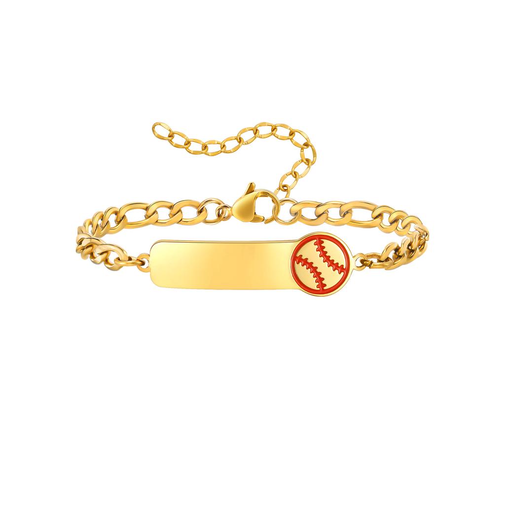Custom Name Basketball Bracelet Engraved Stainless Steel Adjustable Kids Sports Jewelry Birthday Gift for Boys Girls
