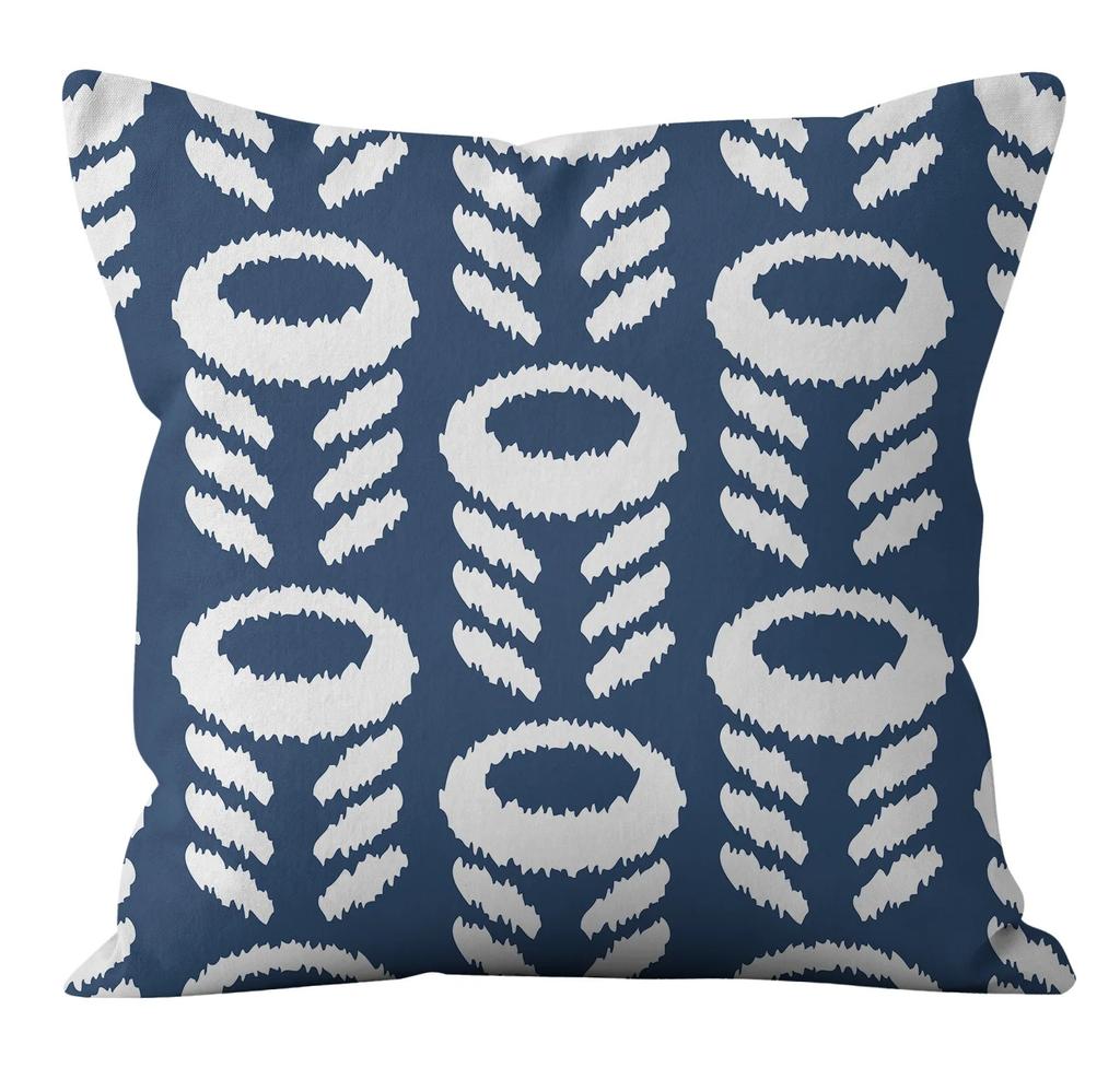 Simple Blue Printed Pillowcase Car Ornaments Office Living Room Home Pillowcase