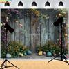 Pastel Happy Easter Day Photography Backdrops Prop With Bunch Eggs Pumpkin Rabbit Children Portrait Party Photo Background ES-01