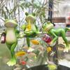 Hanging Flower Pot Edge Frog Decorative Ornaments Resin Hanging Decorative Glass Fish Tank Pendant Miniature Craft