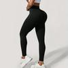 Women's Solid Color Seamless Yoga Pants, High Waist Peach Hip Sports Pants, High Stretch Yoga Clothes, Fitness Pants