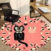 1pc Cat Floral Pattern Chair Carpet for Office, Round Non Slip Durable Large Size Office Carpet, Suitable for Office