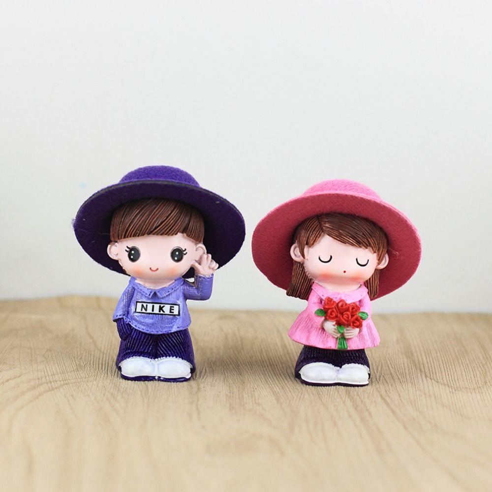 2PCS Hand Made Home Cute Elf Doll Love Doll Cartoon Elf Model Toy  Automotive Interior Decoration