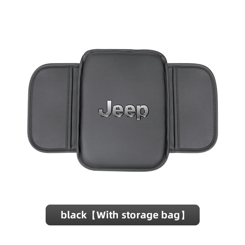 PU Car Arm Rest Cushion Storage Pad Armrest Box Protective Cover For Jeep Renegade Compass Grand Cherokee Wrangler Gladiator
