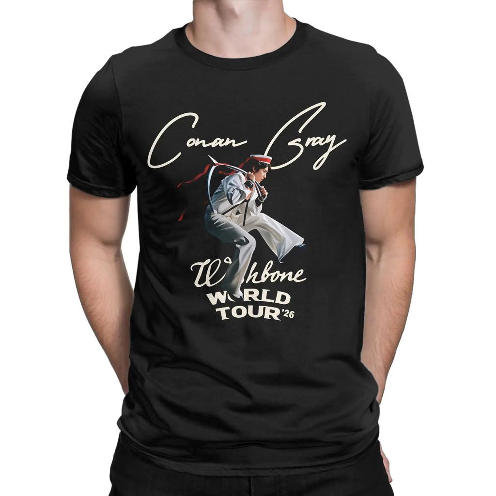 Conan Gray Wishbone World Tour Pánská Dámská Trička Cool Trička Krátký Rukáv Kulatý Výstřih Bavlněná Topy