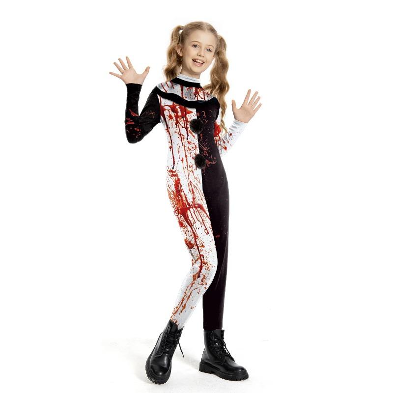 Erwachsener Gruseliger Clown Terrifier Cosplay Kostüm Halloween Horror Karnevalsparty Jumpsuit Zentai Bodysuit Weiblich