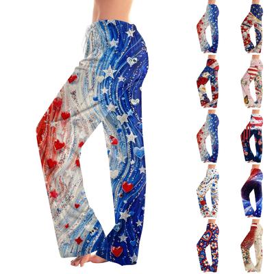 Women's Fashion Loose-Fit Drawstring Elastic Waist Casual Printed Pants