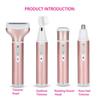 4 IN 1 Portable Lady Grooming Kit Women Mini Electric Shaving Cutter Set Rose Gold