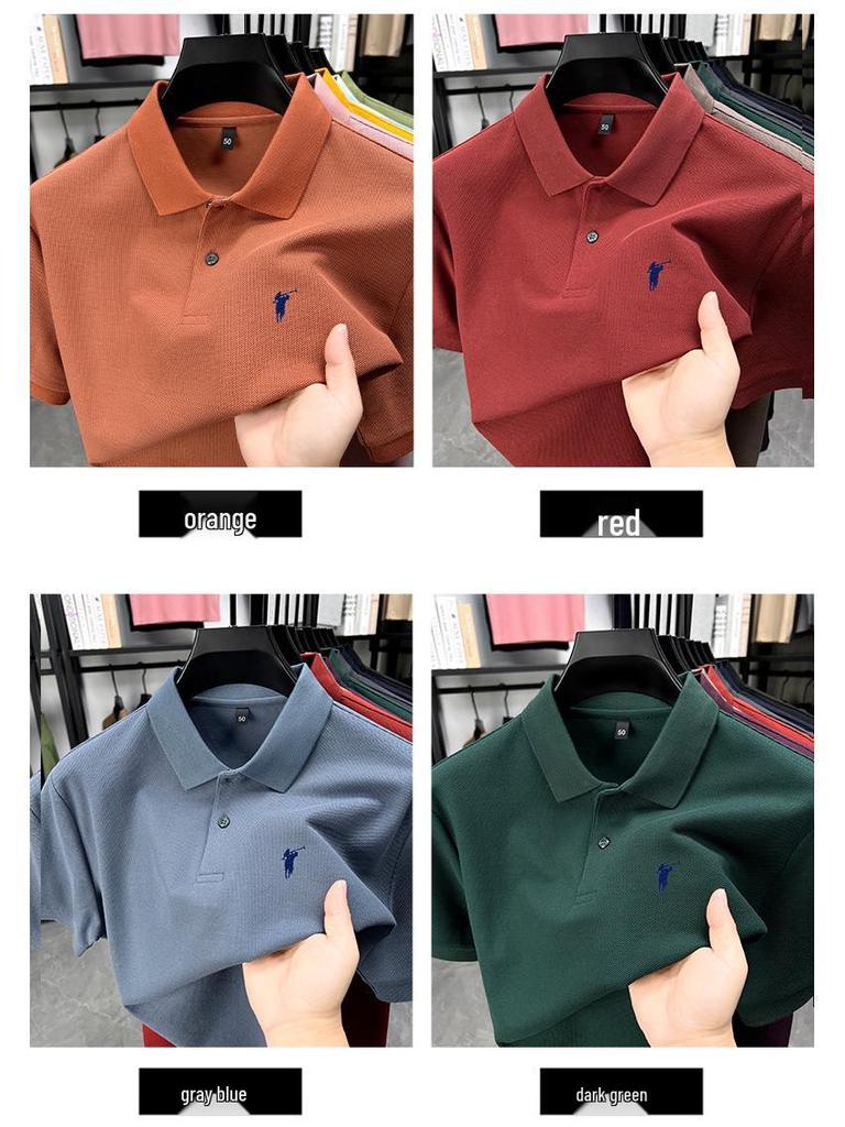 Men's Summer 2025 Embroidered Pony Logo Pure Cotton Polo Shirt