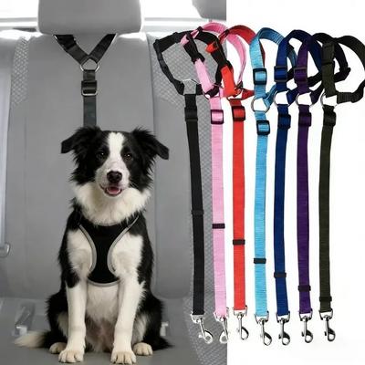Dog Car Belt Cat Car Seat Belt Pet Seat Vehicle Dog Harness Lead Clip Safety Lever Traction Dog Collars GXQ05
