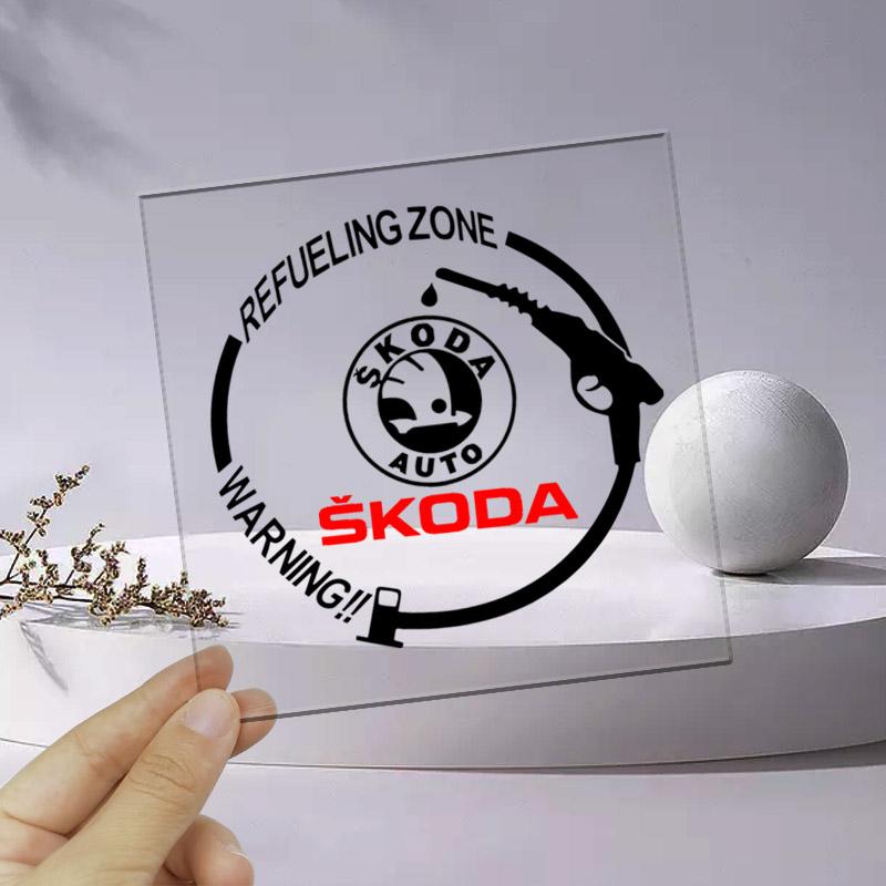 Vinylové reflexní samolepky s odznakem auta na víčko palivové nádrže, doplňky pro Škoda Octavia MK2 MK3 2 3 A7 Fabia Karoq Kodiaq Superb Rapid Kamiq