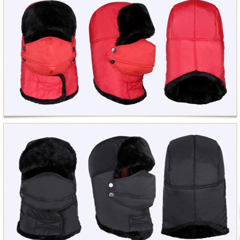 Autumn and winter cold hat hat windproof and warm cycling fashion versatile velvet hat scarf ear protection mask integrated