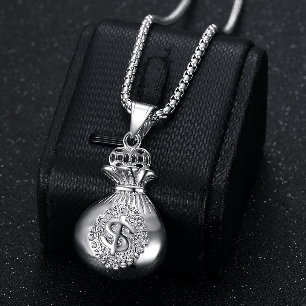European and American New Hip-hop Necklace Pendant Jewelry Money Bag Pendant Necklace