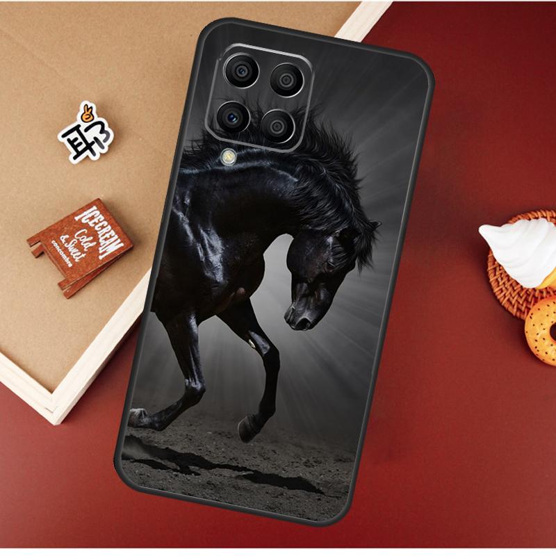 Beautiful Black Horse Case For Samsung Galaxy M21 M20 M23 M31 M11 M54 M14 M34 M13 M52 M32 M12 M16 M36 M56 M15 M55
