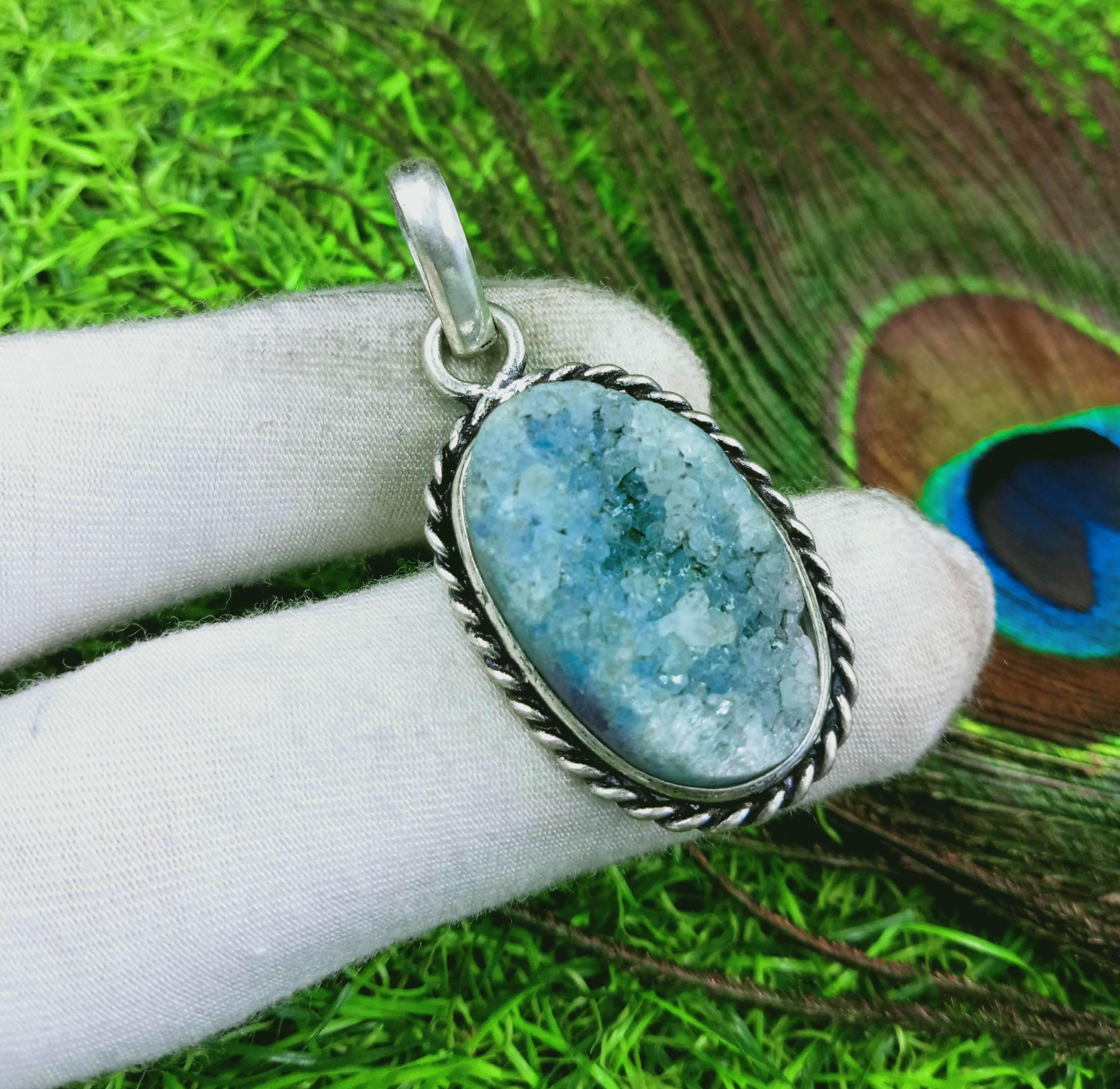 

Подвеска из титана Druzy Gemstone из стерлингового серебра 925 пробы DEP-214