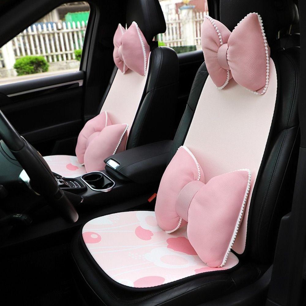 Ergonomic Neck Pillow Breathable Ice Silk Pillow Cute Car Headrest Pillow Auto