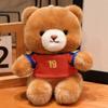 Cute Soccer Teddy Bear Plushie Soft Stuffed Animal Bear In Soccer Jersey For Kids Boys Girls Fans Birthday Xmas Gift Decorations