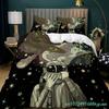 Space Bedding Boys Cute Space Alien Duvet Cover Green Rocket Ship Cartoon Planet Comforter Cover Black Bedding Set For Kid Teen