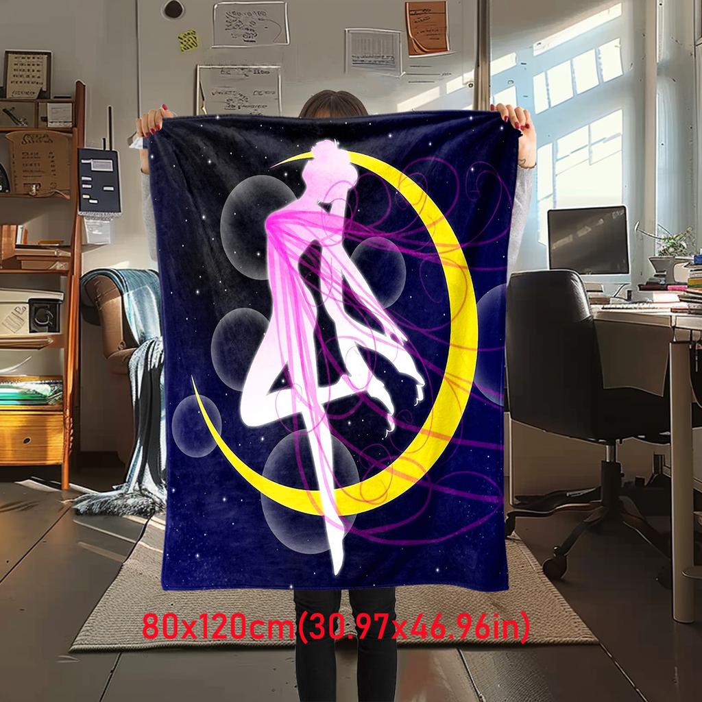 Japanese anime cute cartoon theme Sailor Moon Tsukino Usagi blanket suitable for home beds, sofa covers, office nap, outdoor warm blankets O12