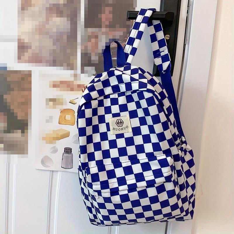 Schoolbags For Females Middle High School Students Ins Style Girls' Backpacks Girls' Checkerboard Backpacks Five Colors Optional