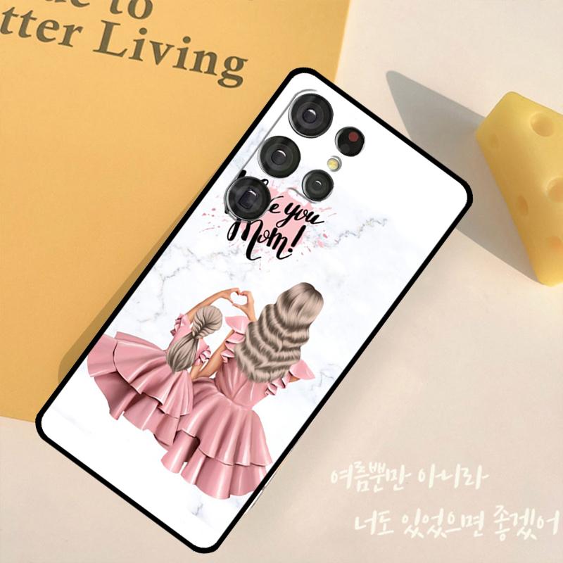 Baby Mother Brown Girl Family Phone Case For Samsung Galaxy S24 S25 Ultra S9 S10 S20 S22 S21 Plus S23 FE Back Cover Shell