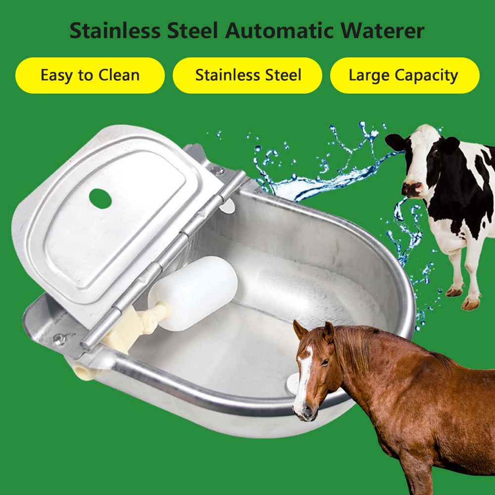 Stainless Steel Automatic Waterer Pet Livestock Tool Animals Water Bowl with Floating Ball for
