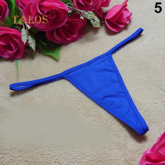 Talos Sexy Women Měkké Jednobarevné V-String T-back Kalhotky Spodní prádlo Tanga G-String Spodní prádlo