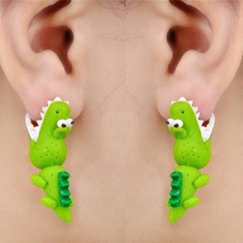 Cute Animal Female for Creative Handmade Earrings Clay Dinosaur Rabbit for Cat Earrings Party Jewelry for Women