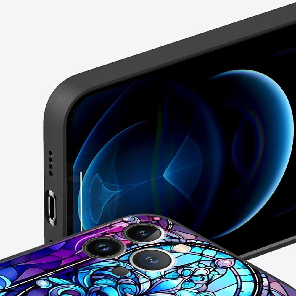Beautiful Sun Moon Glass Phone Case Cover for iPhone 17 16 15 14 13 12 11 Pro Max 17 Air Plus Shockproof Soft TPU Shell Fundas