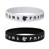 Vnox 12mm Silicone Bracelet for Men, Soft Rubber Silicone Wristband, Nordic Viking Compass Rune Almut Bangle Set