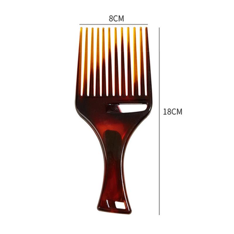 Amber-color Men Long Teeth Flat Fork  Comb Comfortable Handle Antistatic Hairbrush Salon Hair