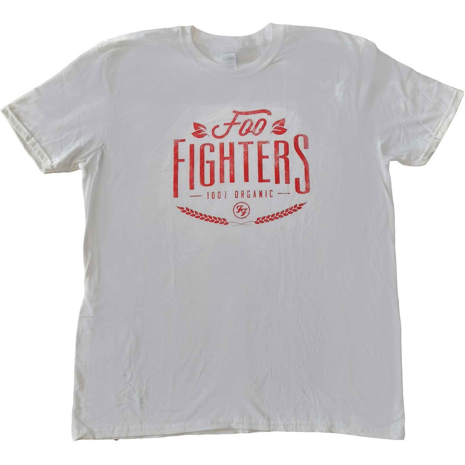 Men s Foo Fighters 100% Organic T-shirt Medium White 4XL