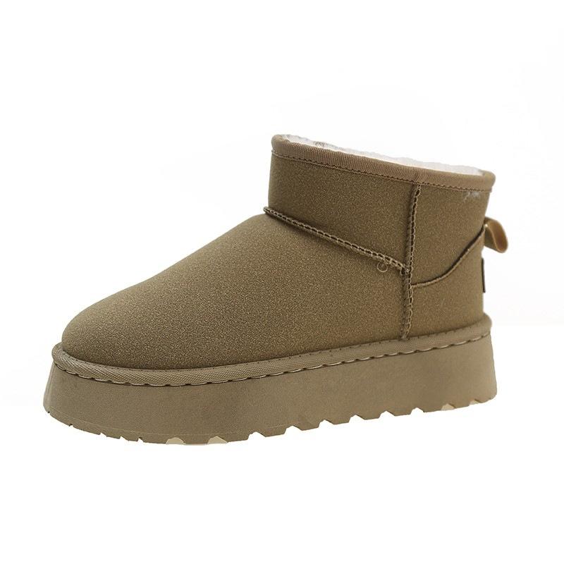 Snow boots women's winter velvet flat-soled women's boots new shoes thick-soled non-slip warm cotton shoes women's shoes
