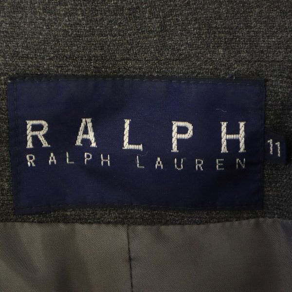 RALPH RALPH LAUREN 100% wool tailored jacket 11 gray Women Used