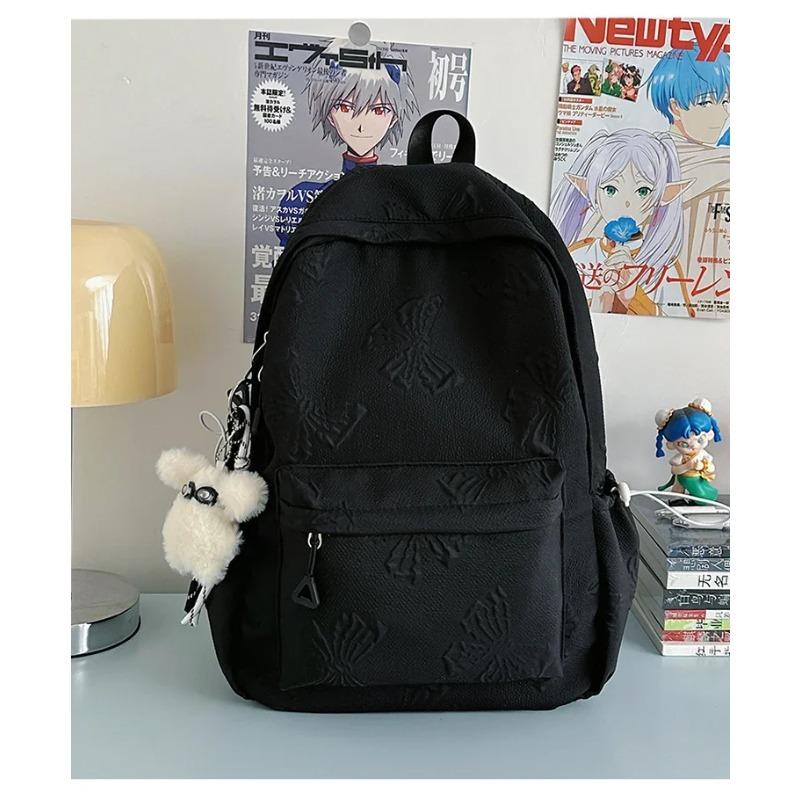 

Zipper Sewing Thread Solid Color Nyl Backpacks 2026 Casual Sweet Bags for Women High Capacity Commute School Bags чёрный