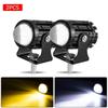 Universal Motorcycle LED Headlight Projector Lens Dual Color ATV Scooter Driving Lamp Fog Light Auxiliary Spotlight Lamp