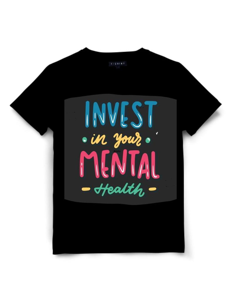 Invest In Your Mental Health Slogan T-Shirt Design Unisex Jersey Short Sleeve Te