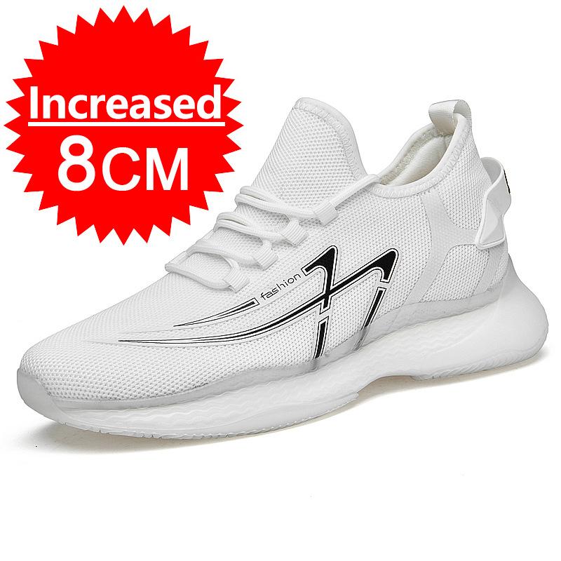 Fashion New Mesh Breathable Sneakers Men Elevator Shoes Height Increase Shoes For Men Insoles 6/8/10cm Sports Outdoor Heightening Shoes