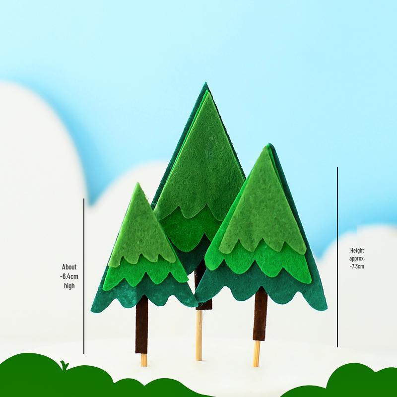 Forest Leaves Cake Topper: Apple & Coconut Tree Decor with Free Shipping
