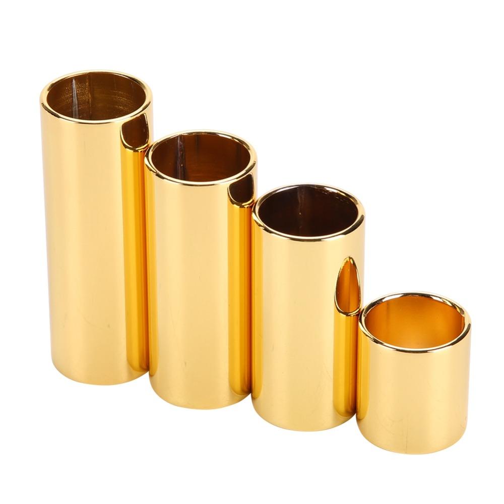 4PCS Metal Guitar String Slide Golden Color Metal Slide Guitar Bass Slide  For Electric Guitar