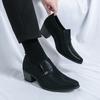 Herren High Heels Schwarz Leder Derby Hochzeitskleid Tanz Business Formal Aufzugschuhe Höhenzunahme Smoking Abschlussball Blazer Schuhe Übergröße