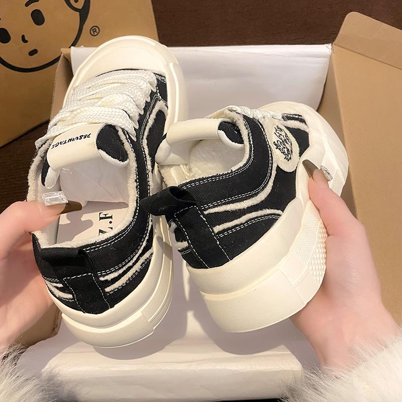 Little White Shoes Original Niche Shoes Women's 2025 Spring and Autumn New Thick-soled Versatile Student Canvas Shoes Casual Board Shoes