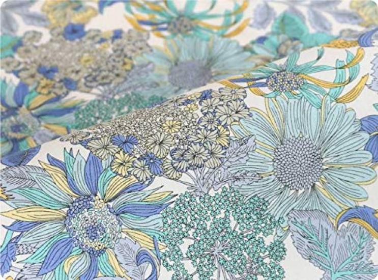 DDintex FLORET LONDON Cushion Angelica 45x45cm Cover, Gala, Blue, [Liberty Print]