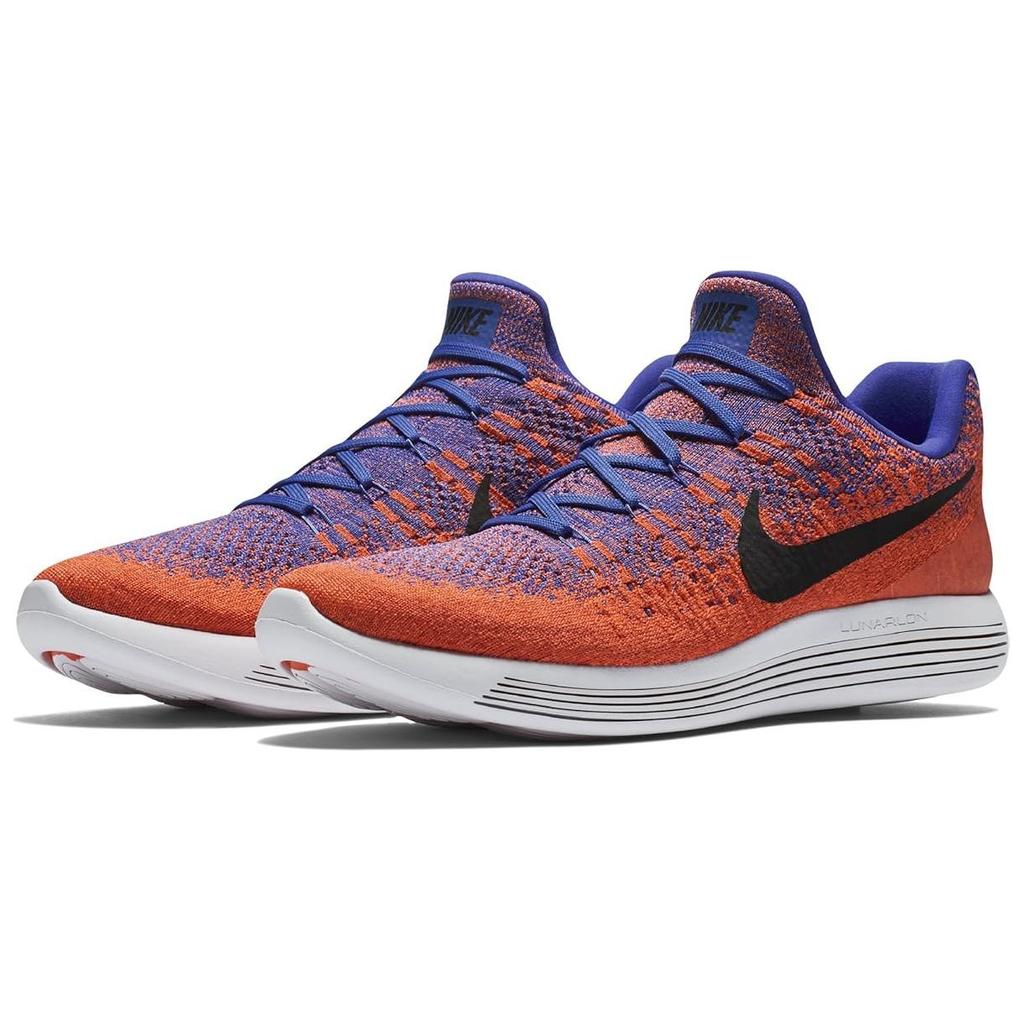 Nike LunarEpic Flyknit 2 Trendy Sports Non-Slip Wear-Resistant Low-Top Casual Running Shoes Men sneaker Orange Blue 863779-401