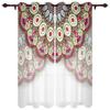 Carved Mandala Flowers Abstract Design Circles High Shading Window Drapes Scenic Blackout Drape ideal for Living Room Ornamental