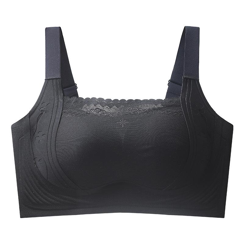 

Женский бюстгальтер с полной чашкой, тонкий регулируемый бюстгальтер, регулируемый бюстгальтер, двухрядная застежка, против провисания, большого размера, бесшовный бюстгальтер 40/90D чёрный