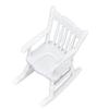 1:12 Dollhouse Chair Wood Doll House Miniature Rocking Chair White Mini Dollhouse Furniture