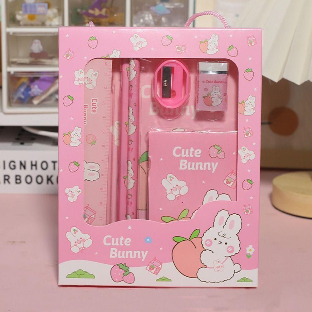 6Pcs/Set Erasers Stationery Set Stationery Study Stationery Set Cute Children's Pencils  Gift