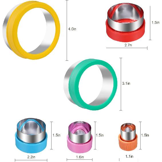 Набор круглых форм для вырезания печенья и бисквитов, 6 круглых форм разного размера для выпечки, Нержавеющая сталь, Формы для вырезания печенья и теста для пончиков и сконов, Круглая форма для торта