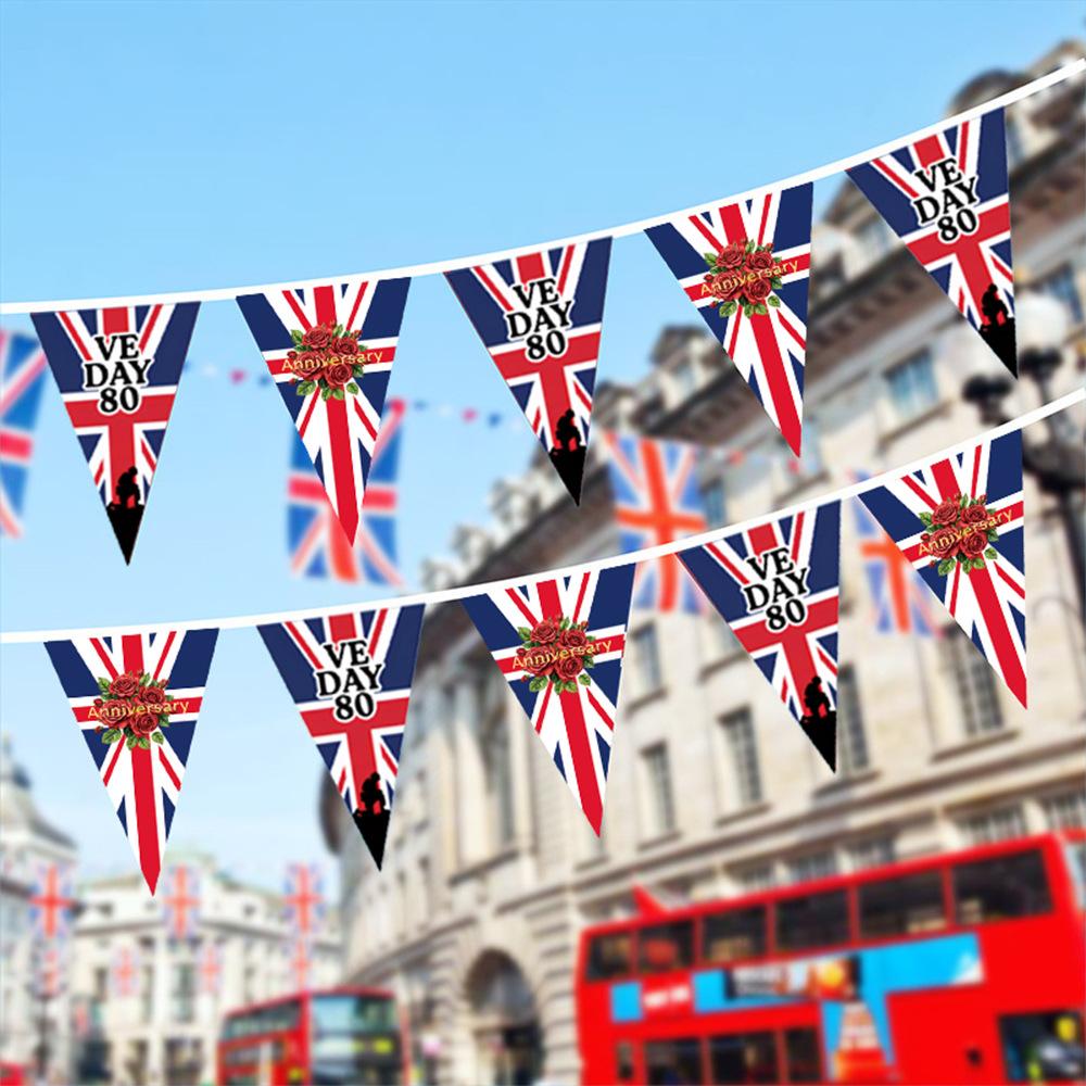 VE Day 80th Bunting Banner 80 Years Victory In Europe Bunting Flag Anniversary